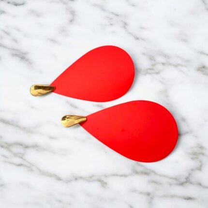 Red Teardrop Earings